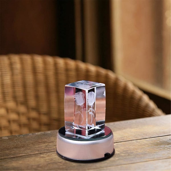 2 kpl - Monivärinen LED-valo pyöreä valopohja kirkkaille cocktail-laseille (7 cm)