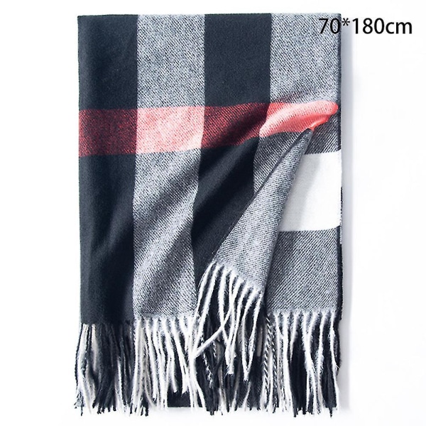 Mote-sjal for kvinner, komfortabelt og varmt for vinter og høst, mykt i svart og grått black grey