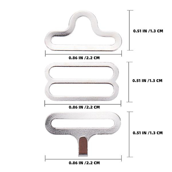 50 Sarjaa Solmioklipsuja Säädettävät Solmiolukko Metallinen Napsautuslukko Hopea 2,2X1,3X0,2CM Silver 2.2X1.3X0.2CM
