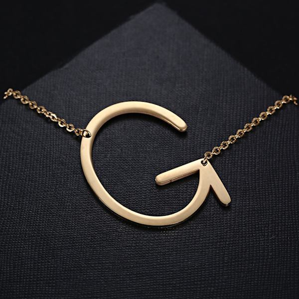 18K Forgyldt Rustfrit Stål Initial Halskæde Stor Bogstav Halskæde Stor Initial Vedhæng Monogram Navn Halskæde til Kvinder Pakke med 2