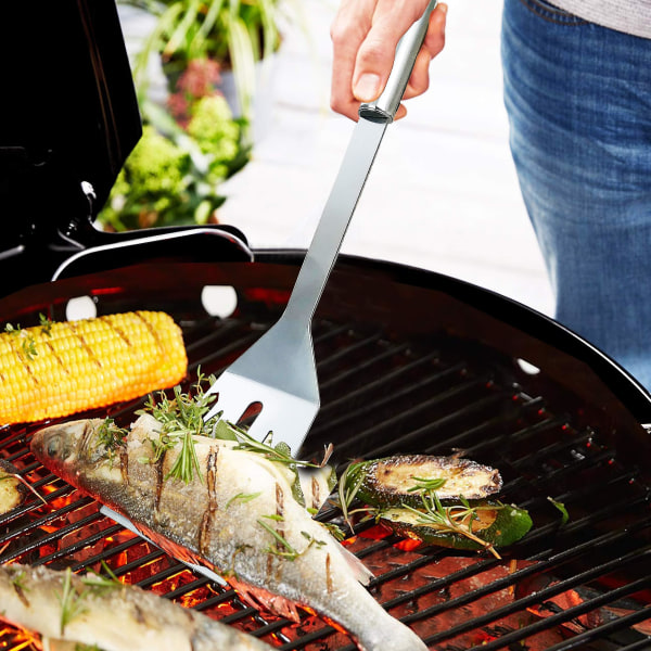 3 stk. Grillverktøysett i rustfritt stål for piknik, camping, reise, matlaging og grilling