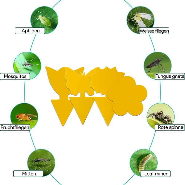 30 kpl Keltaisia ​​-tikku Keltaisia ​​Tabletteja, Hautauskoja, Keltainen Ansa Lentävä Ansa Puutarha, Keltainen Tabletti Hyönteiset Huonekasveille Ruukkukasveille, Inc