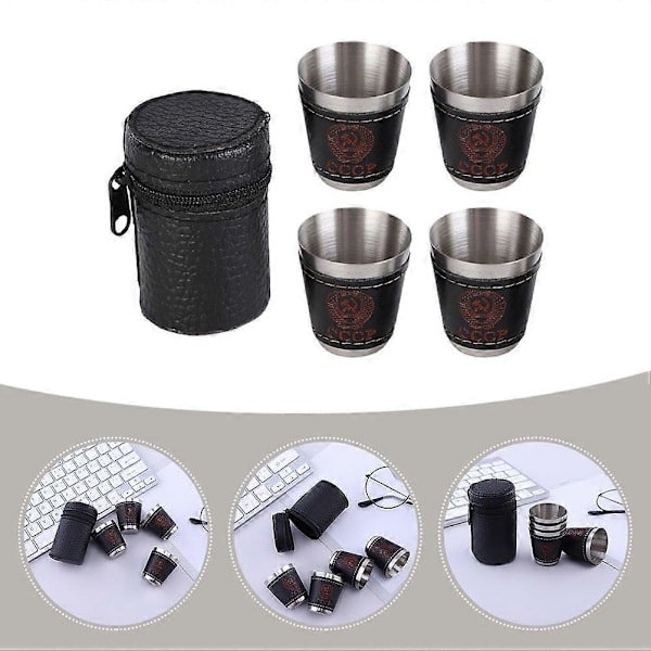 RYI)2 Set Rostfria Vinglas Portabla Campingglas Mini Vinglas för Picknick