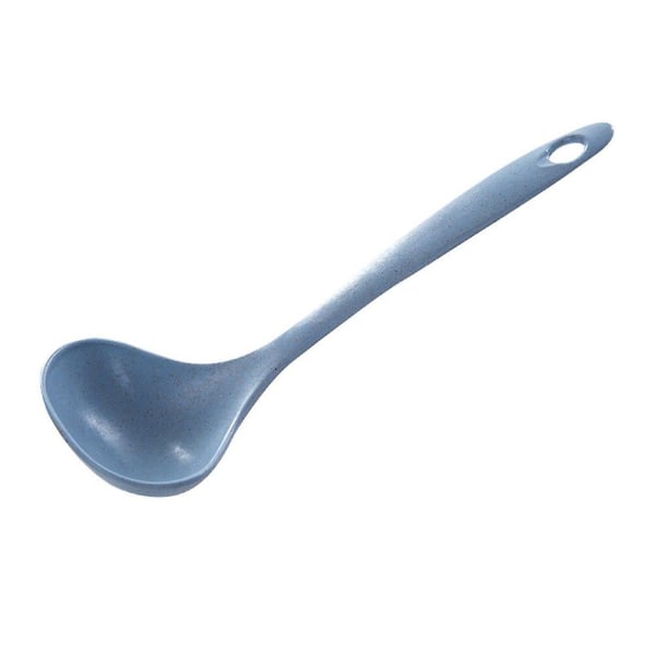 Wheat Straw Soup Spoon Ladle Unbreakable Long Handled Porridge Spoon Tablespoon For Home Kitchen (blue)Blue