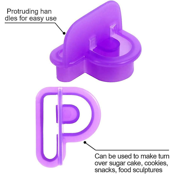 40 st Punctuationstecken Bokstäver Siffror Utstickare för Dekorering av Sockerpasta Keks Tårta