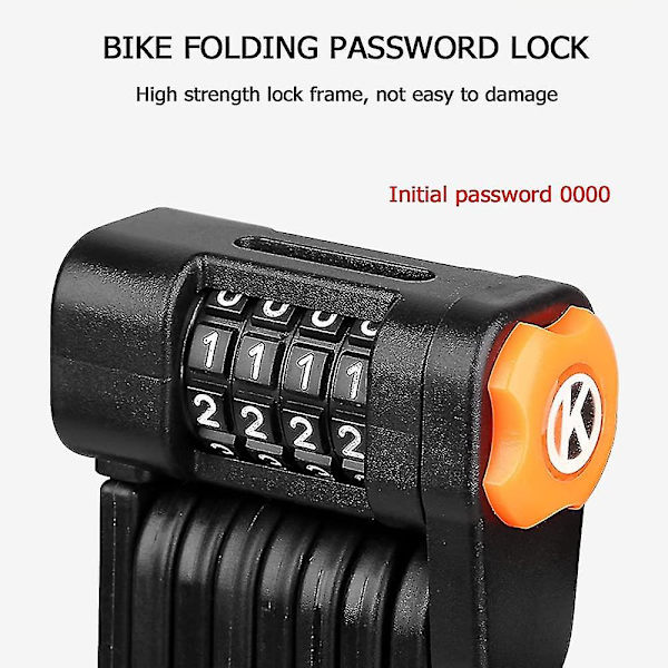 Bærbar Cykel Folde Kode Lås Sikkerhed - Tyveri Legeret Stål S 4-Cifret Digital Hemmelig Kode Kombinationslåse