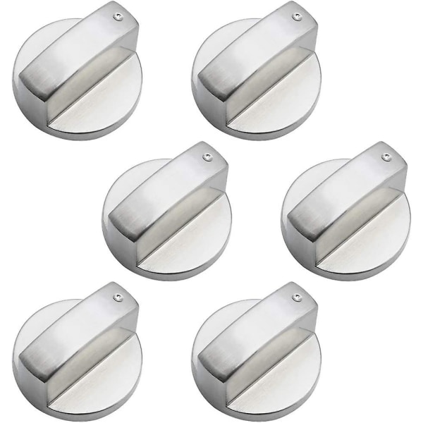 6 stk. Universelle Metal Kontrolknapper Gasovn Knob 6mm Universelle Kontrolknapper Komfur Knob Kompatibel Med Gasovn Komfur Ovn Kogeplade