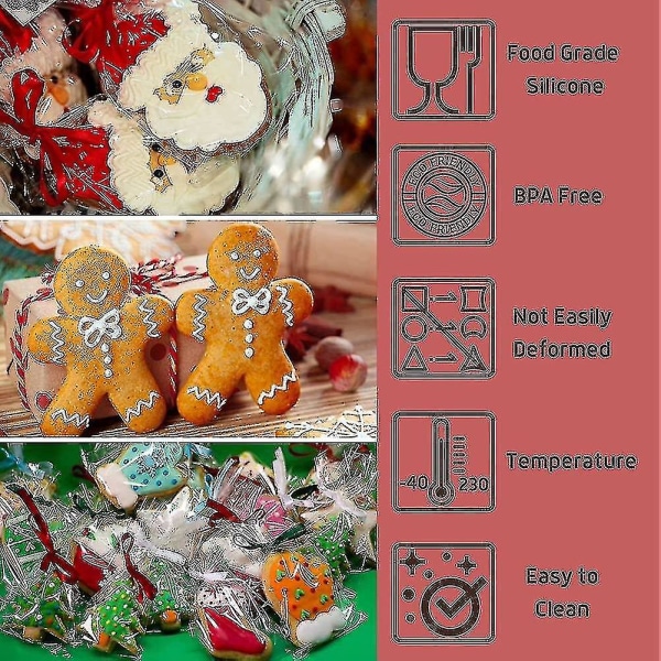 Christmas Silicone Moulds - 6 Pieces Silicone Baking Moulds Gingerbread