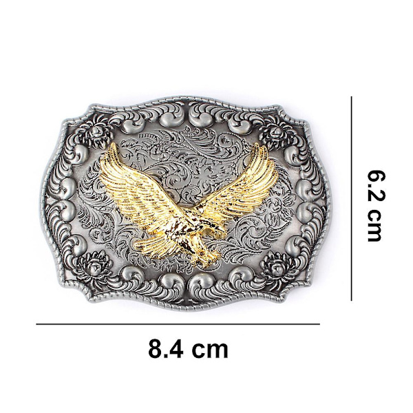 1 stk Guld Bæltespænde, Bæltespænder til Mænd Kvinder Metal Bælte Headeagle eagle