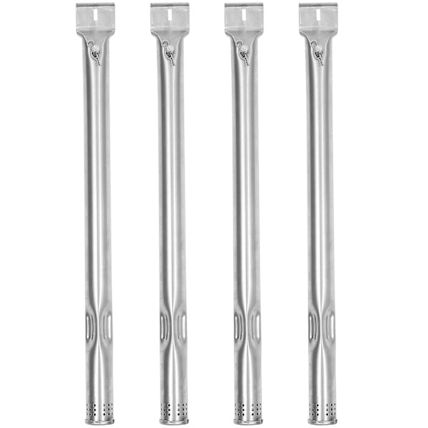 4 stk. Rustfrit Stål Grillbrænder Rør Bbq-element Rør Udskiftninger Gasgrill Brænder Rør Sølv 40 Silver 40X2.5X2.5CM