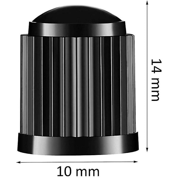 10-pack Plastdäckventilhattar för SUV, Motorcykel, Lastbil, Cykel, Svart