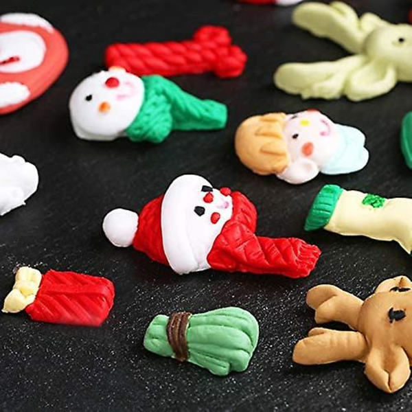 2 stk Fondant Silikonforme, 14 Hulrum 3D Jule-Snefnug Sukkerkunst Kagedekoration Cupcake Topper Håndværksprojekter Tyggegummipasta Polymer Harpiks Ler M
