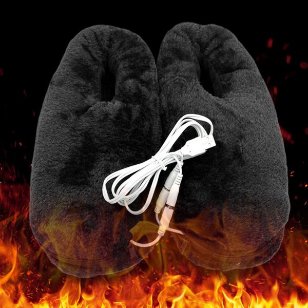 Myk USB-fotvarmer Varm og behagelig plysj elektrisk vintervarmesko av varmestøvler