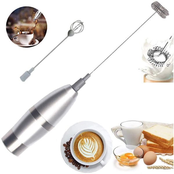 Melkeskummer Håndholdt Batteridrevet Elektrisk Skummaker For Kaffe, Latte, Cappuccino, Varmt Sjokolade, Slitesterk Drikkemixer Med
