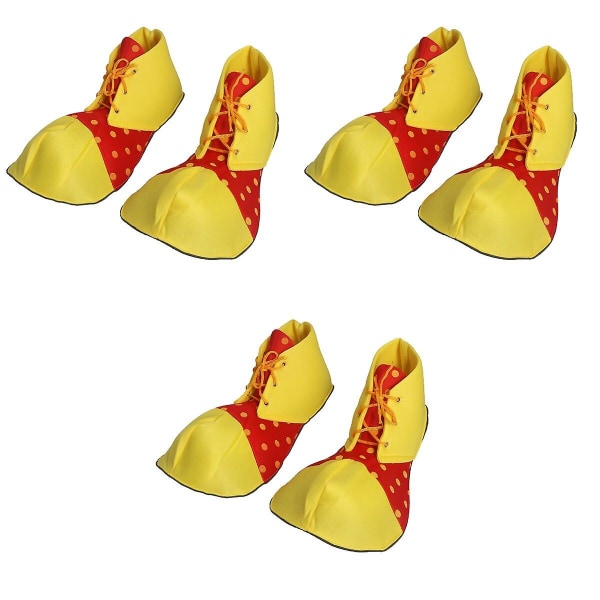 3 stk Store Klovnesko med Prikker Halloween Kostyme Klovnesko for Kvinner Menn (én Størrelse) 3 stk 3pcs