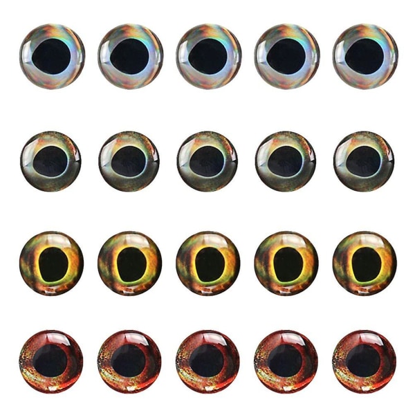 20 stk Fiske Agner Fiske Lokker Ferskvanns Fiskeutstyr 4d Fiske Lokke Øyne DIY Flu Fiske Lokker Assorted Color 0.5CM