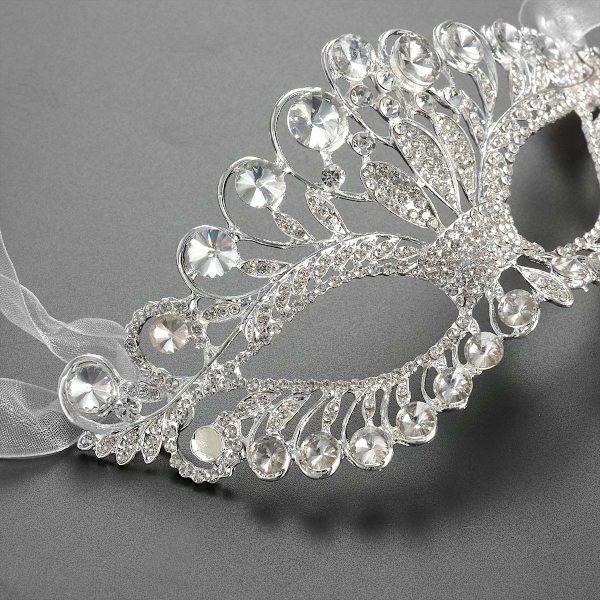 Øyemaske, strassmaskedekorasjon, strass-topp, rollespillfest, damemaske, strasskostyme, festmaske