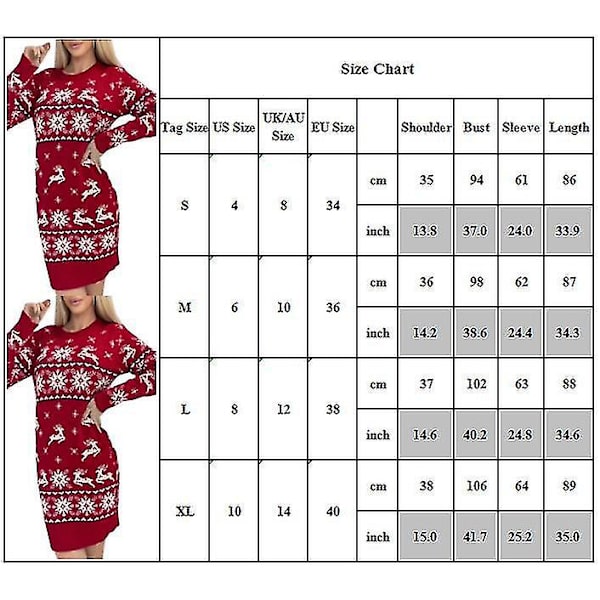 Dam Jul Crew/Hög Hals Bodycon Jumper Jul Mini Klänning 1XL Röd - Hög Hals Red-High Neck 1XL