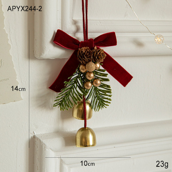 2 stycken julband med klocka, julband med klockor för julgranspyssel, hemdekoration, gör-det-själv-tillverkning av prydnader