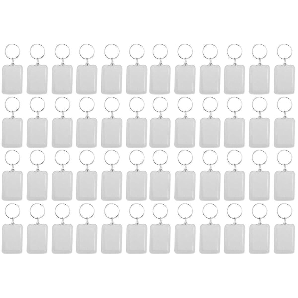 60 kpl Akryylivalokuvakehyksen avaimenperä Läpinäkyvä ripustettava valokuvan liitäntä Avaimenperät 40 kpl 5X3.3CM 40 pcs 5X3.3CM