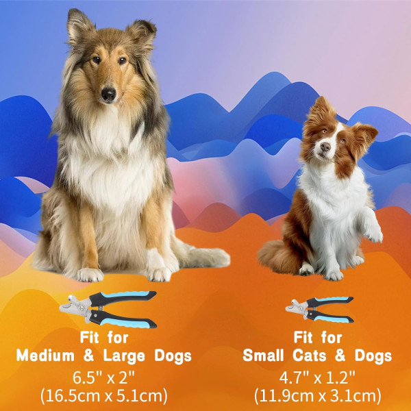 2-pak kæledyrsnegleklippersæt med 2 neglefiler, hunde-negleklippere til små, store og mellemstore hunde Katte kæledyrtånegleklippere
