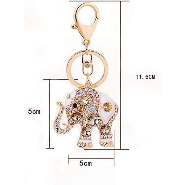Elefant Nøkkelringer, krystall Nøkkelring, Rhinestone Lykke Elefanter Nøkkelringer, Dame Veske Sjarm, Krystall Nøkkelkjede Dame Veske Anheng (1 stk, Champagnefarge)