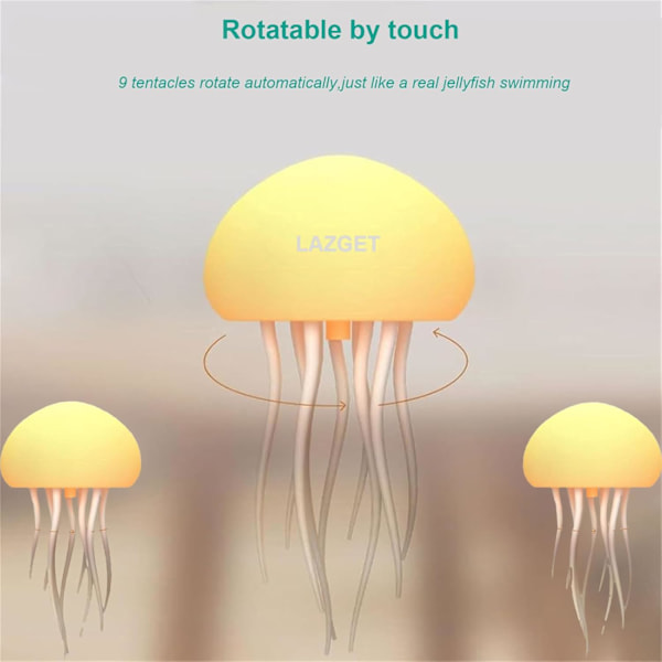 Jellyflow Lampa, Ladattava Kelluva Meduusalamp, LED Kannettava RGB-Liukuvärinen Meduusalamp Ääniohjaus_ru