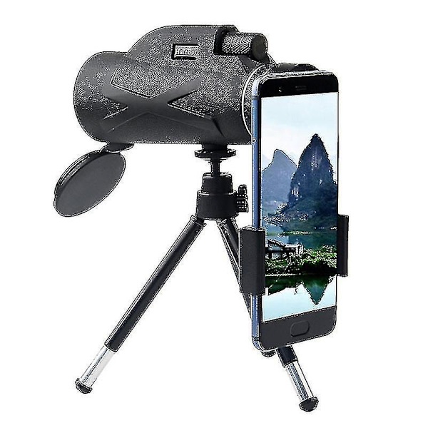 Monokular Starscope Teleskop, 80x100 Højtydende Prisma Teleskop, Med Smartphone Holder Stativ Vandafvisende Monokular Til Fuglekiggeri, Vandreture