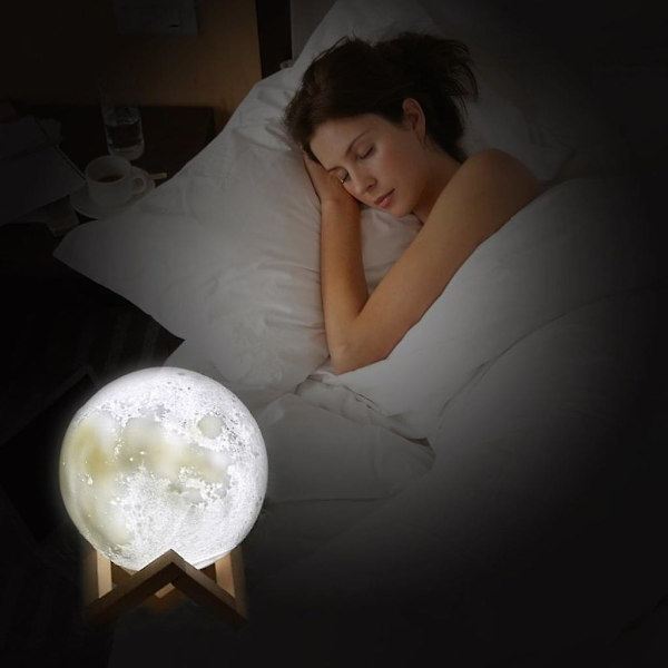 LED Månelampa 3D Golvlampor Nattlampa Sänglampa Dimbar Touchlampa För Vardagsrum