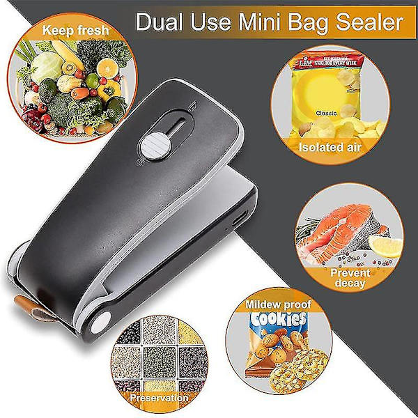 Mini Väskaförslutare, USB Laddningsbar Värmeförslutare, Klippare Med Mjuk Magnetisk Snodd Bärbar Chipspåse