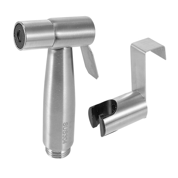 Handhållen Sprayflaska Handhållen Bidet Sprayflaska Högtrycks Bidet Sprayflaska Toalett Toalett Blöj Sprayflaska Silver Silver 12X6CM