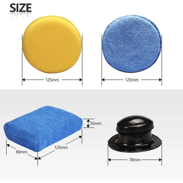 13pcs Car Polishing Sponge Wax Sponge Waxing Cleaning Pad For Cleaning Cars Vehicle, Glass (blue, Yellow)