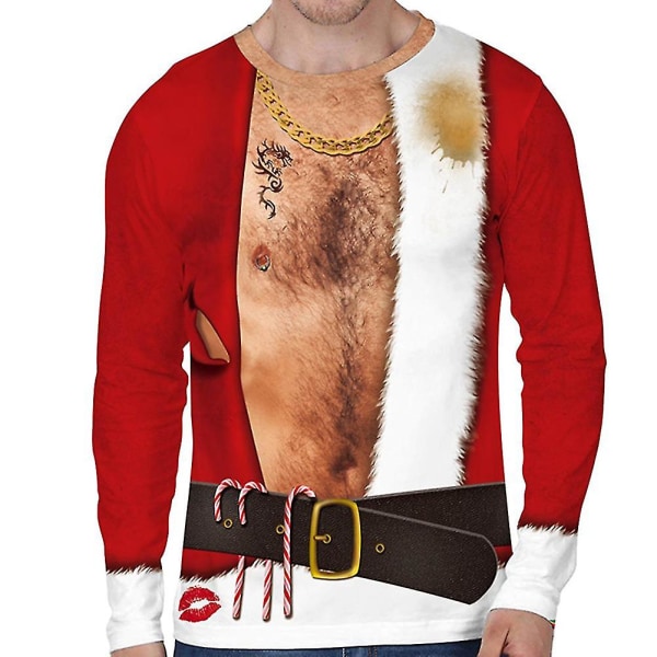 Mænd Kvinder Juletrøje Pullover Sweatshirts 3d Elf bryster Langærmet rund kraveGK108 GK108