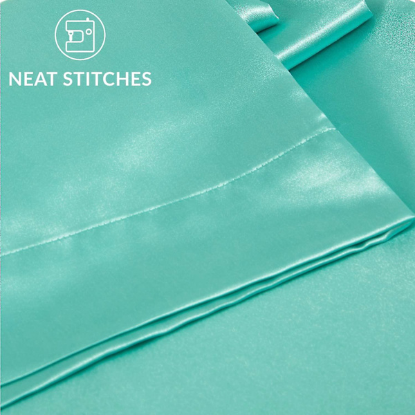Satin Kuddeöverdrag för Hår och Hud, 2-pack - Standardstorlek Kuddeöverdrag - Satin Kuddeöverdrag med Kuvertstängning Turkos 20 x 36 Turquoise 20  x 36