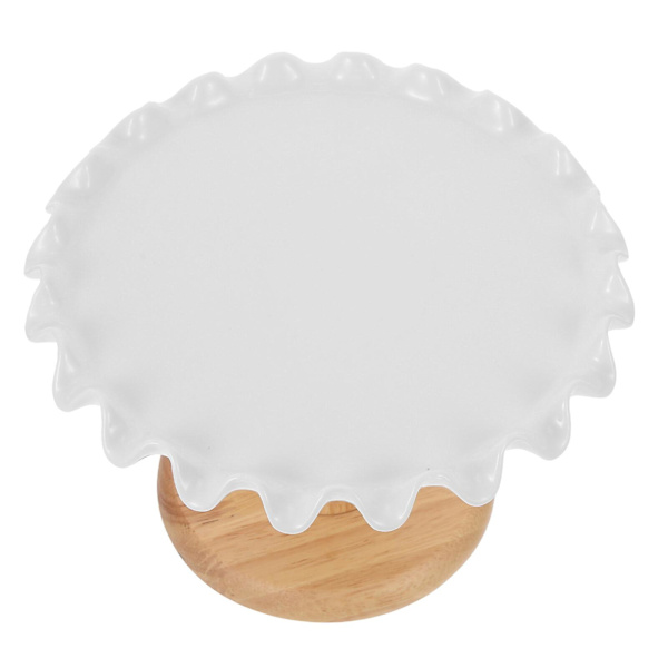 Kakfat med Fot Dekorativ Kakställ Bröllopskakshållare Dessert Snacktallrik Kakdisplaybricka Vit 20X20X12.5CM White 20X20X12.5CM