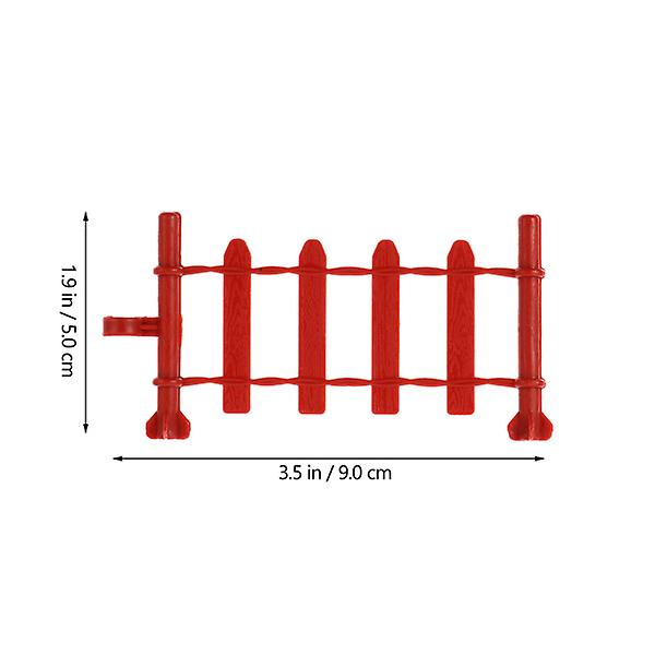 50 stk. Simuleringshegn Legetøj Plastikhegn Legetøj Simuleret Farm Zoo Dekoration Rød 9X5cm Red 9X5cm