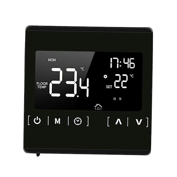 Älykäs LCD-kosketusnäyttötermostaatti kotiin, ohjelmoitava sähköinen lattialämmitysjärjestelmän lämmönsäädin (1 kpl)