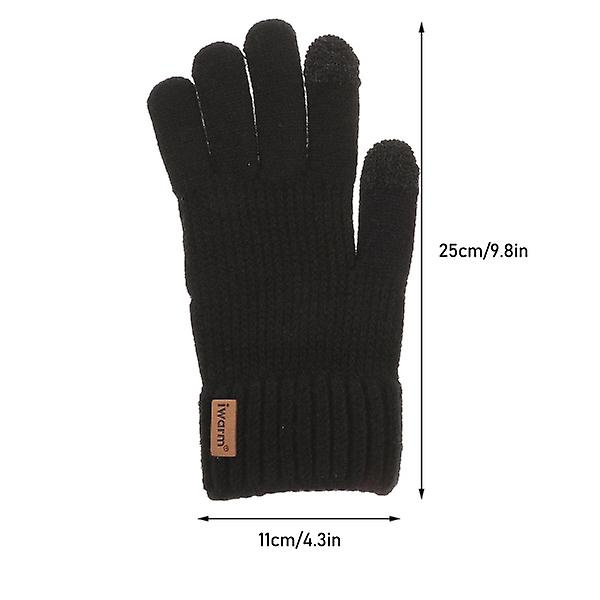 1 Par Utomhus Ridning Varma Handskar Termiska Hel-finger Handskar Vindtäta Handskar Svart 25X11CM Black 25X11CM