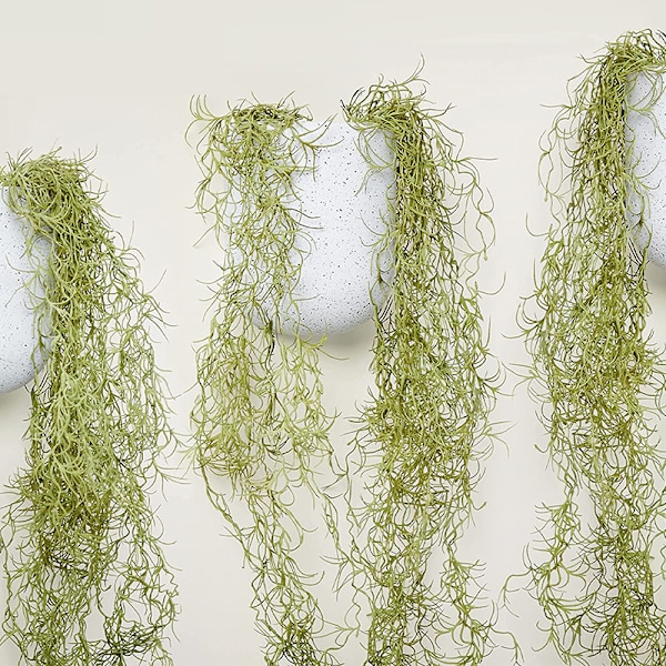 Sukkulenter Spansk Mose, Juletrærpynt, Kunstig Mose for Kunstige Hengende Planter & Mose for Planter - (3pk)