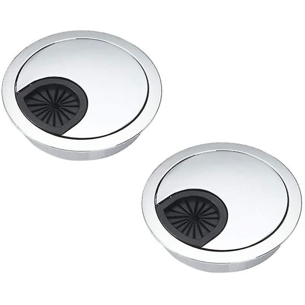 /Ryi/ 2 x Upotettava pyöreä kaapelin läpivienti sinkkiseoksesta, 80 mm upotettava pyöreä kaapelin läpivienti