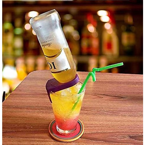 Drikkeklemmer i plast Flaskespenneholdere Vinglassklipsholdere Øl Cocktail Snap For Goblet Glass (5 stk, flerfarget)
