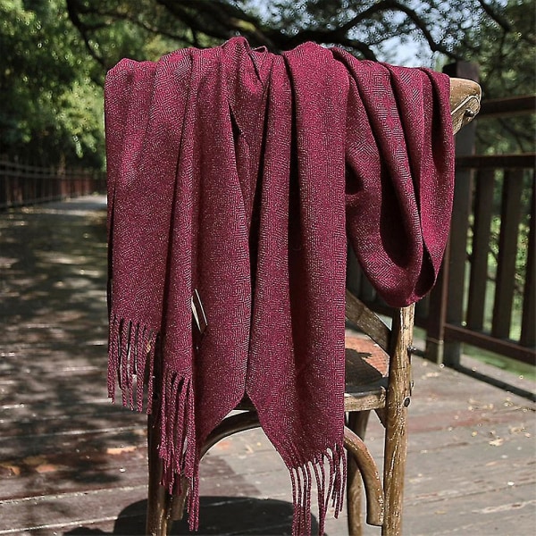 Sommer tørklæde - Oversized, lang, let linned strand slør - Vinrød Wine red