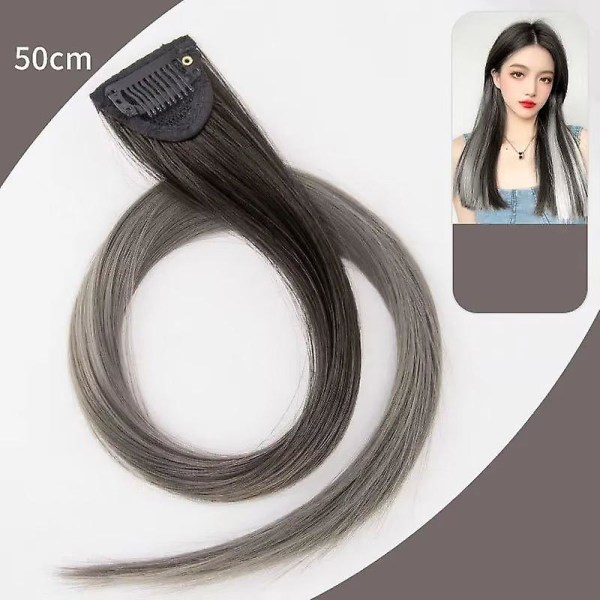 2 stk. Clip-on Rett Hårforlengelse Dame Fargegradient Farge Hengende Ørefarge Ett-stykke Highlight Farget Høy 4