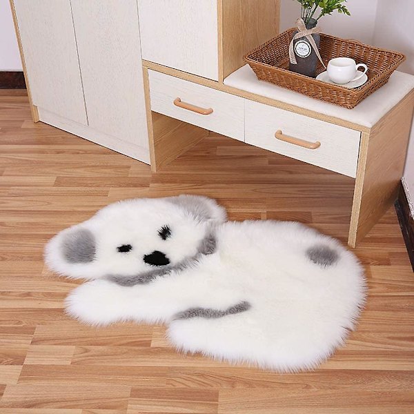 Plysj Teppe i Kunstig Pels, Imitert Saueskinn, Ultramyk, Silky Shaggy Teppe for Stue, Soverom, Buet Vindu, Koala Koala