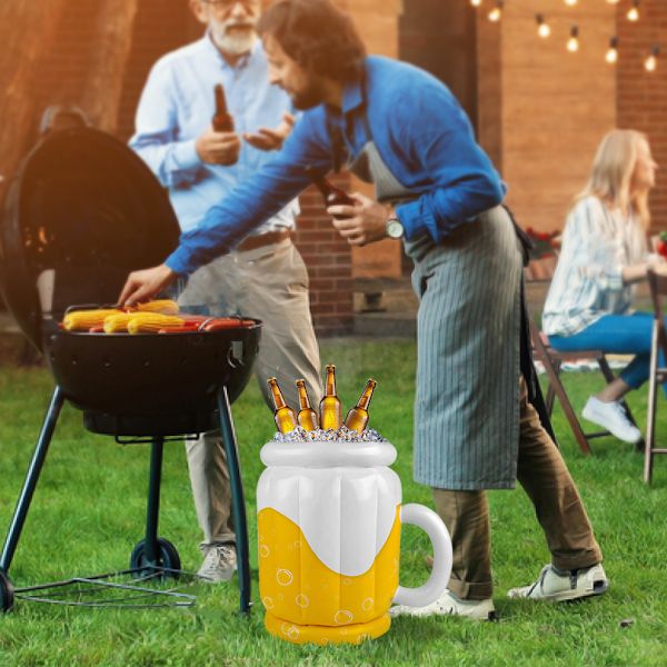 Stor Uppblåsbar Kylbox, Flytande Dryckeskylare för Fester, 2-i-1 Pool Dryckesflotte och Festtillbehör, Sommarfestdekorationer