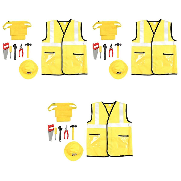 3-pack Barnkläder för Cosplay, Arbetskläder för Barn, Kostymrekvisita för Maskerad, Fest och Scenframträdanden 3pcs M
