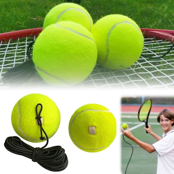 Tennisbold med snor til tennistræner Høj elasticitet Træningsbold til selvstudier Tennistræning 3 stk._ryy