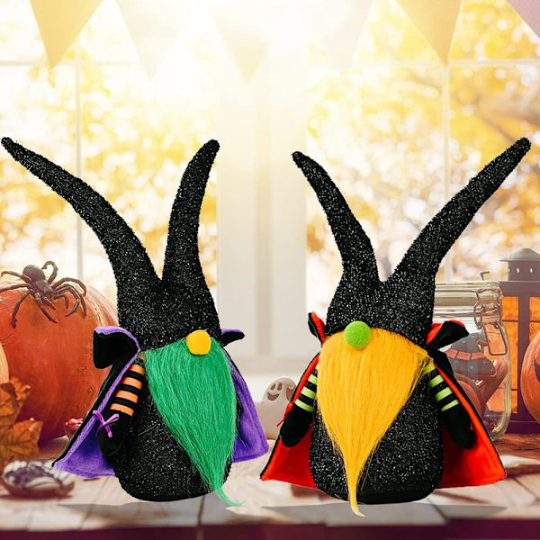 Halloween-tontut Plush-lelu, Käsintehty Kasvoton Nuken Värikkäällä Parranpeitteellä Haamuhattu Nuken, Halloween-juhlan Syntymäpäiväkoristelahjat 2kpl