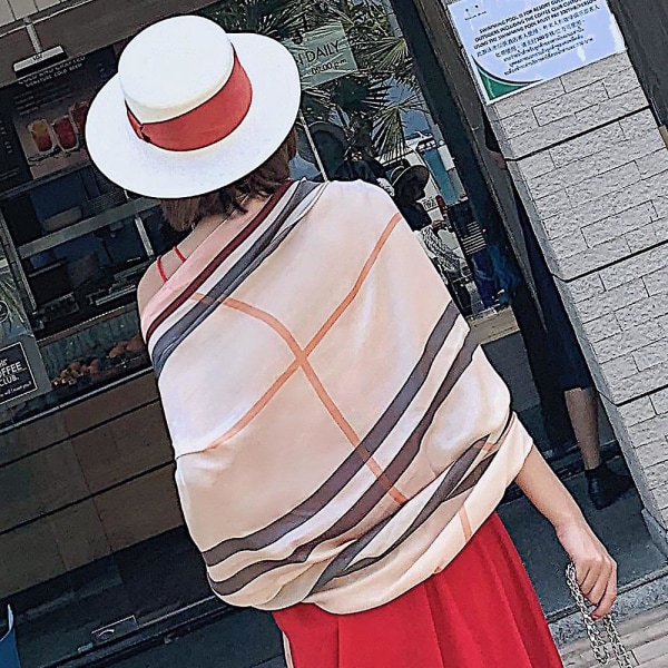 Sidenliknande Sjal Dammode Tryckt Sjal