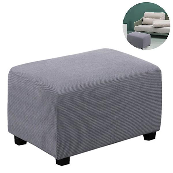Afslappet Stretch Ottoman Betræk Foldbar Opbevaringskrak Møbelbeskytter Blød Rektangulær Betræk Med Elastisk Bund Lysegrå S Light Grey S
